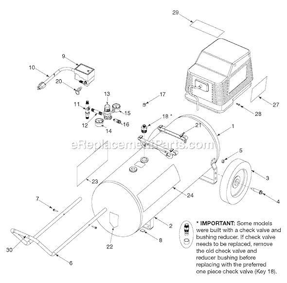 Page B Diagram and Parts List for 919-72412 Type 1 Black and Decker Compressor